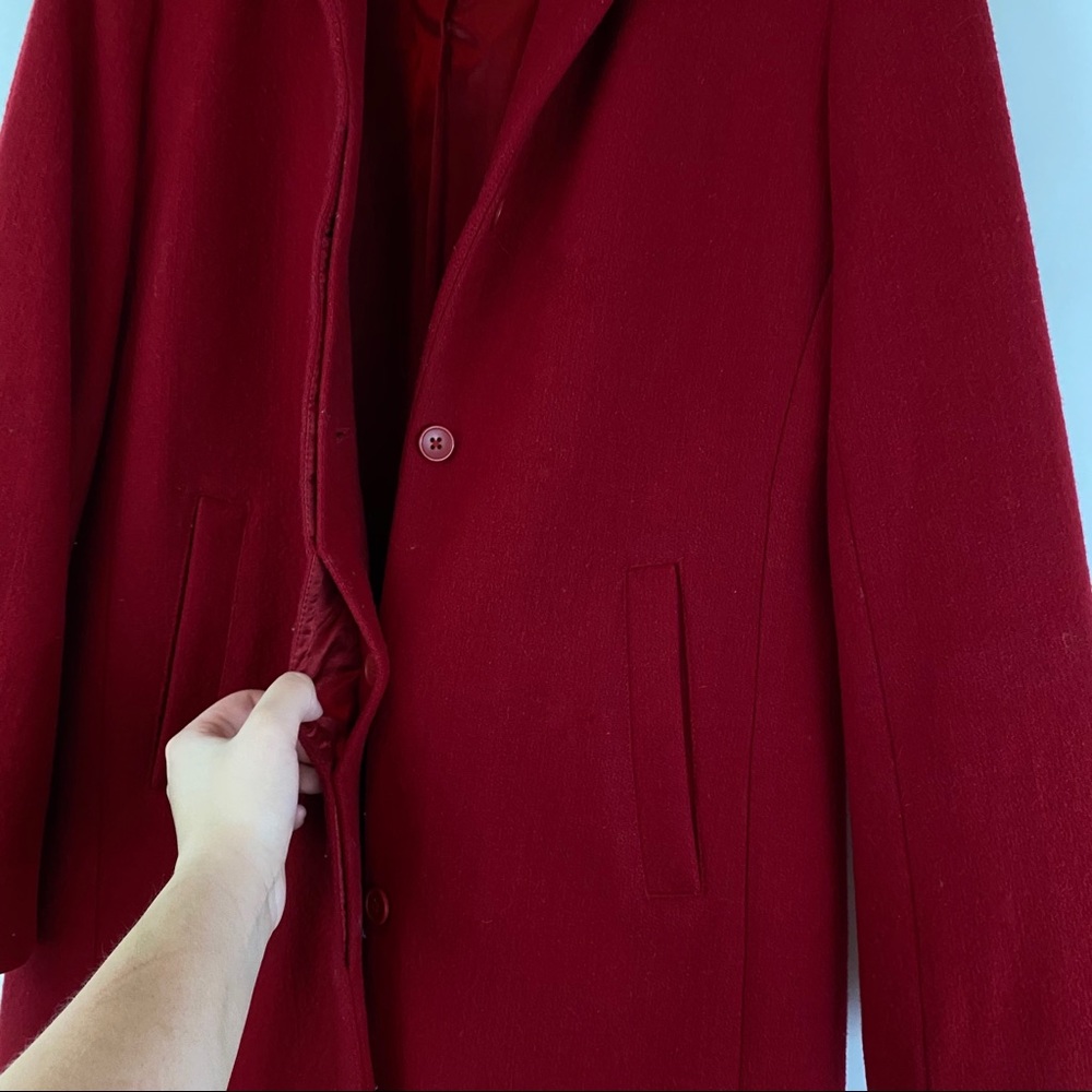 Gap Wool Blend Red Button Down Coat - image 3